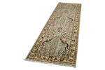 3x10 Blue and Ivory Turkish Tribal Runner