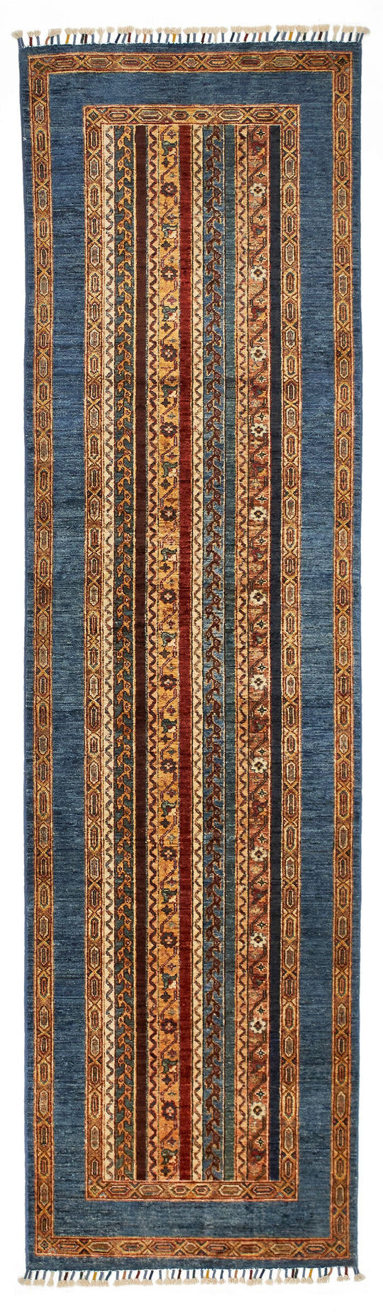 3x10 Multicolor and Blue Turkish Tribal Runner
