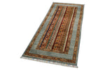 3x7 Multicolor and Blue Turkish Tribal Runner