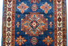 Vintage Handmade 3x10 Light Blue and Ivory Anatolian Caucasian Tribal Distressed Area Rug