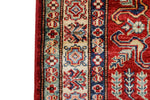 3x10 Red and Ivory Kazak Tribal Runner