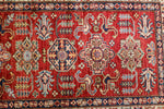 3x10 Red and Ivory Kazak Tribal Runner