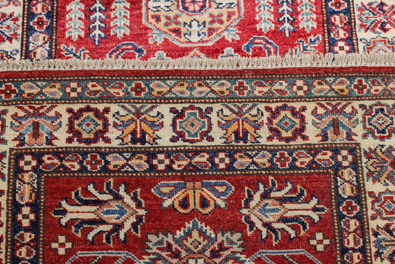 3x10 Red and Ivory Kazak Tribal Runner