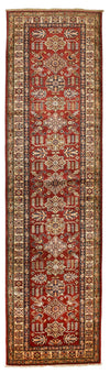 3x10 Red and Ivory Kazak Tribal Runner