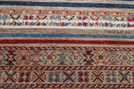 Vintage Handmade 3x10 Gray and Multicolor Anatolian Caucasian Tribal Distressed Area Runner