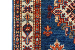 Vintage Handmade 3x10 Light Blue and Ivory Anatolian Caucasian Tribal Distressed Area Runner