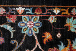 Vintage Handmade 3x11 Black and Multicolor Anatolian Caucasian Tribal Distressed Area Runner
