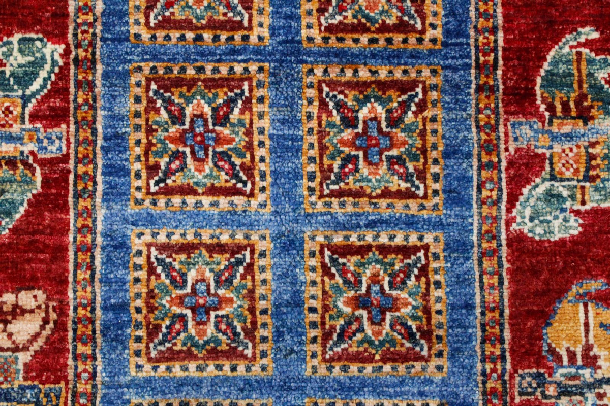 3x9 Blue and Red Anatolian Traditional Runner