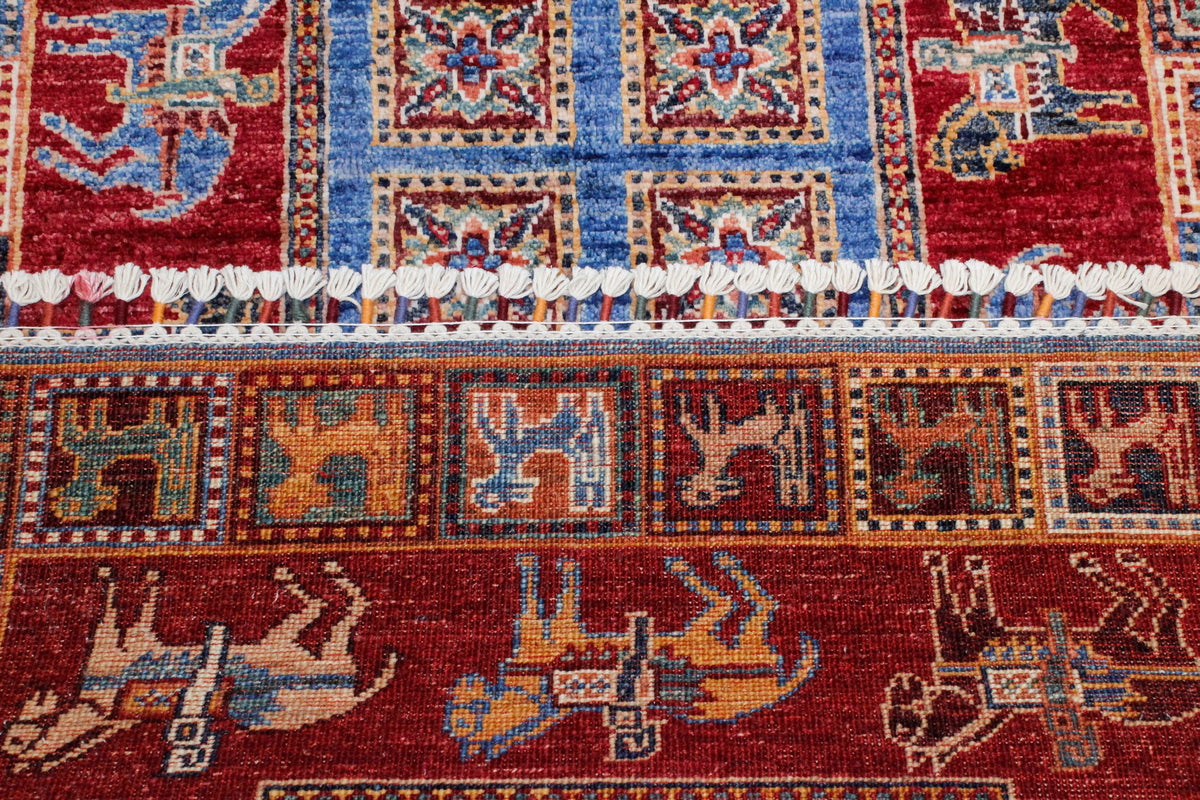 3x9 Blue and Red Anatolian Traditional Runner