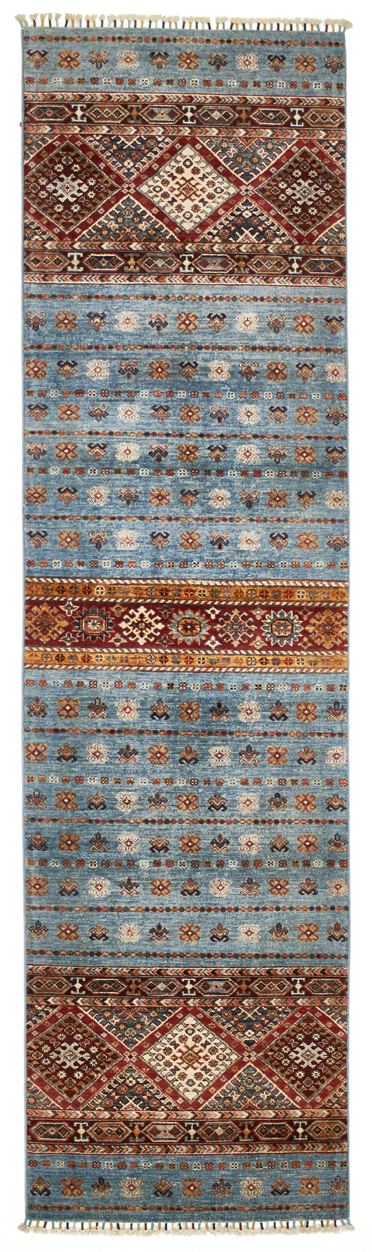 3x10 Blue and Multicolor Tribal Runnuer