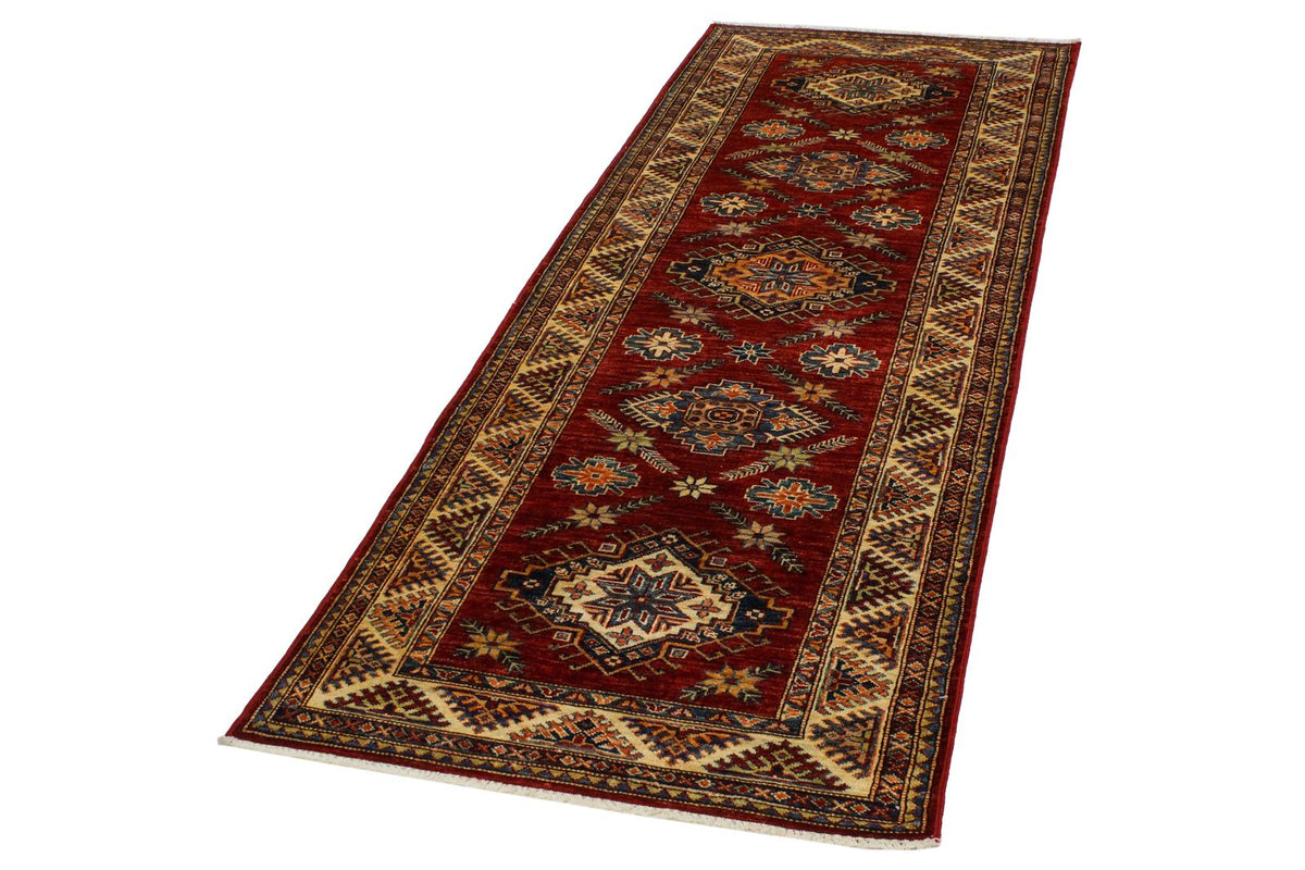 3x8 Red and Ivory Kazak Tribal Runner