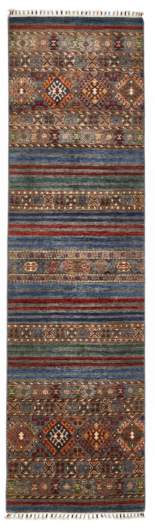 3x10 Gray and Multicolor Tribal Runner