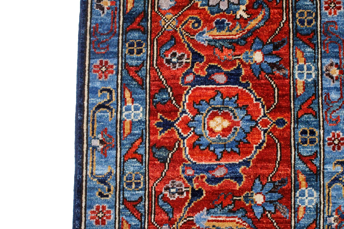 9x12 Blue and Rust Anatolian Traditional Rug