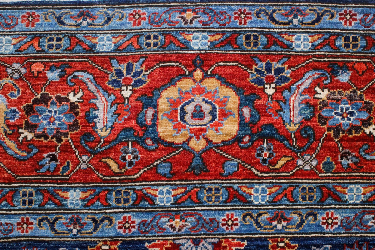 9x12 Blue and Rust Anatolian Traditional Rug