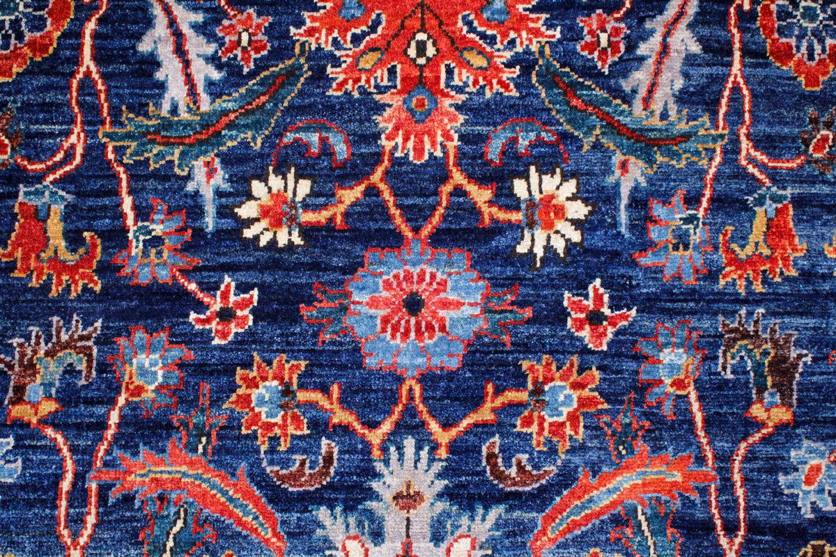 9x12 Blue and Rust Anatolian Traditional Rug