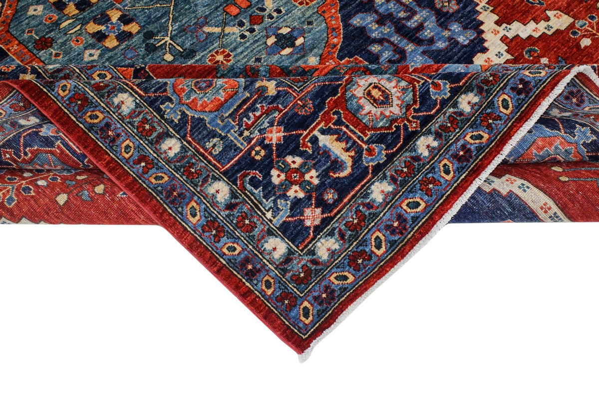 9x12 Red and Navy Anatolian Traditional Rug