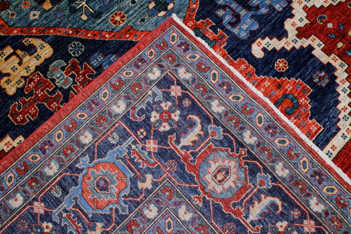 9x12 Red and Navy Anatolian Traditional Rug