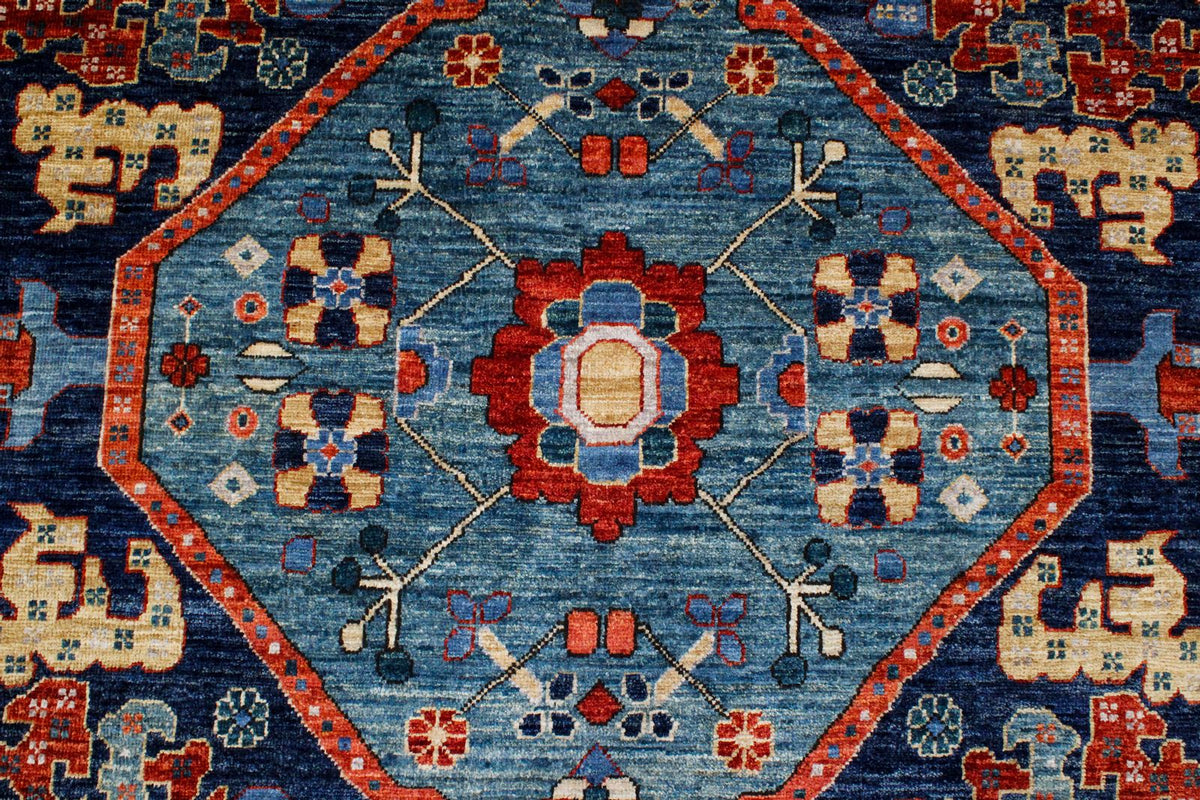 9x12 Red and Navy Anatolian Traditional Rug