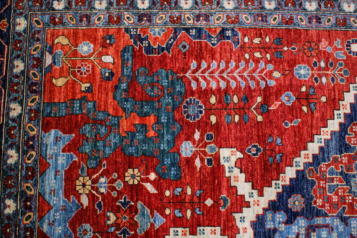 9x12 Red and Navy Anatolian Traditional Rug