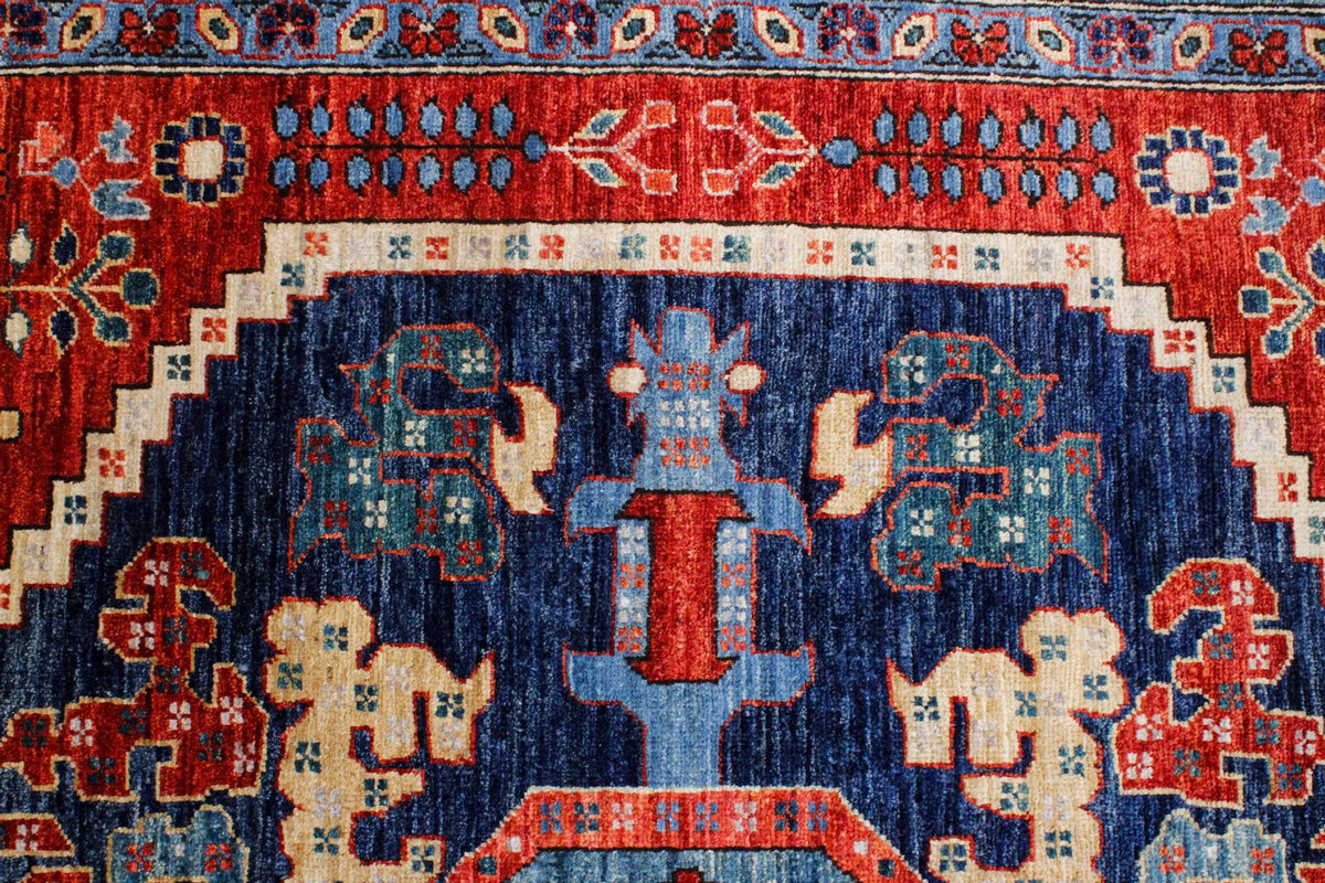 9x12 Red and Navy Anatolian Traditional Rug