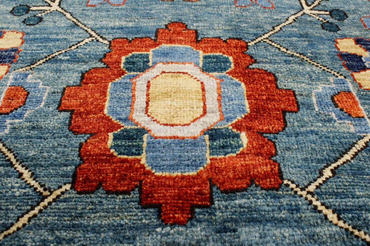 9x12 Red and Navy Anatolian Traditional Rug