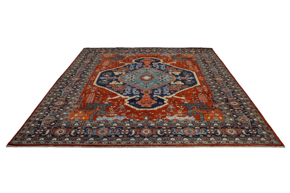 9x12 Red and Navy Anatolian Traditional Rug