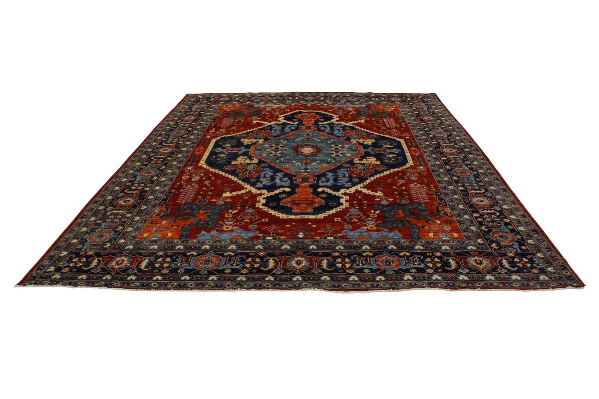 9x12 Red and Navy Anatolian Traditional Rug