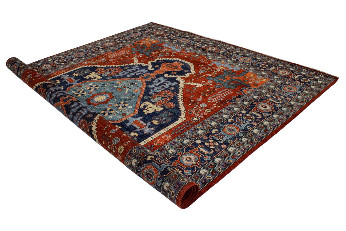 9x12 Red and Navy Anatolian Traditional Rug