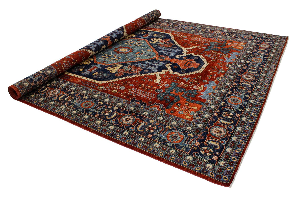 9x12 Red and Navy Anatolian Traditional Rug