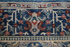 Vintage Handmade 9x12 Blue and Beige Anatolian Caucasian Tribal Distressed Area Rug