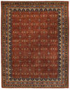 9x12 Red and Navy Traditional Rug