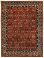 9x12 Red and Navy Traditional Rug