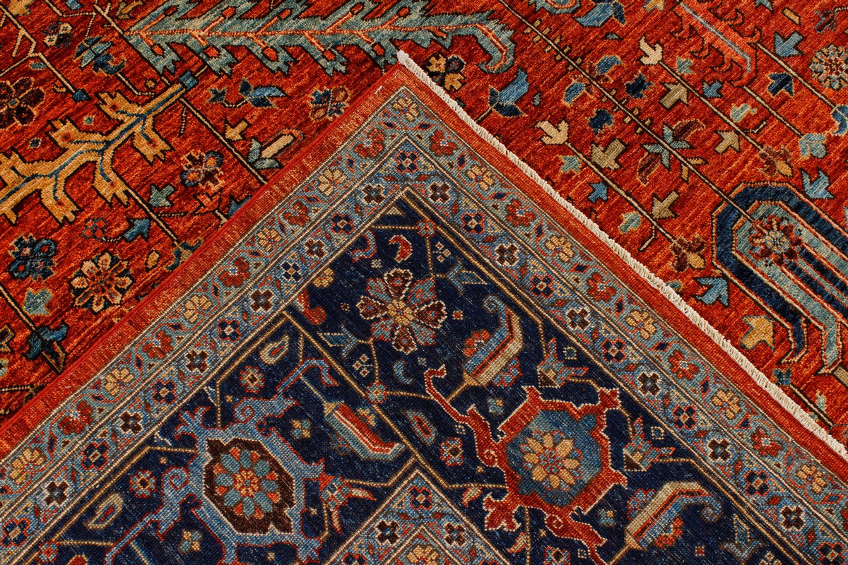 10x14 Red and Navy Anatolian Traditional Rug