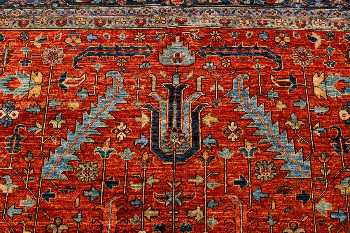 10x14 Red and Navy Anatolian Traditional Rug