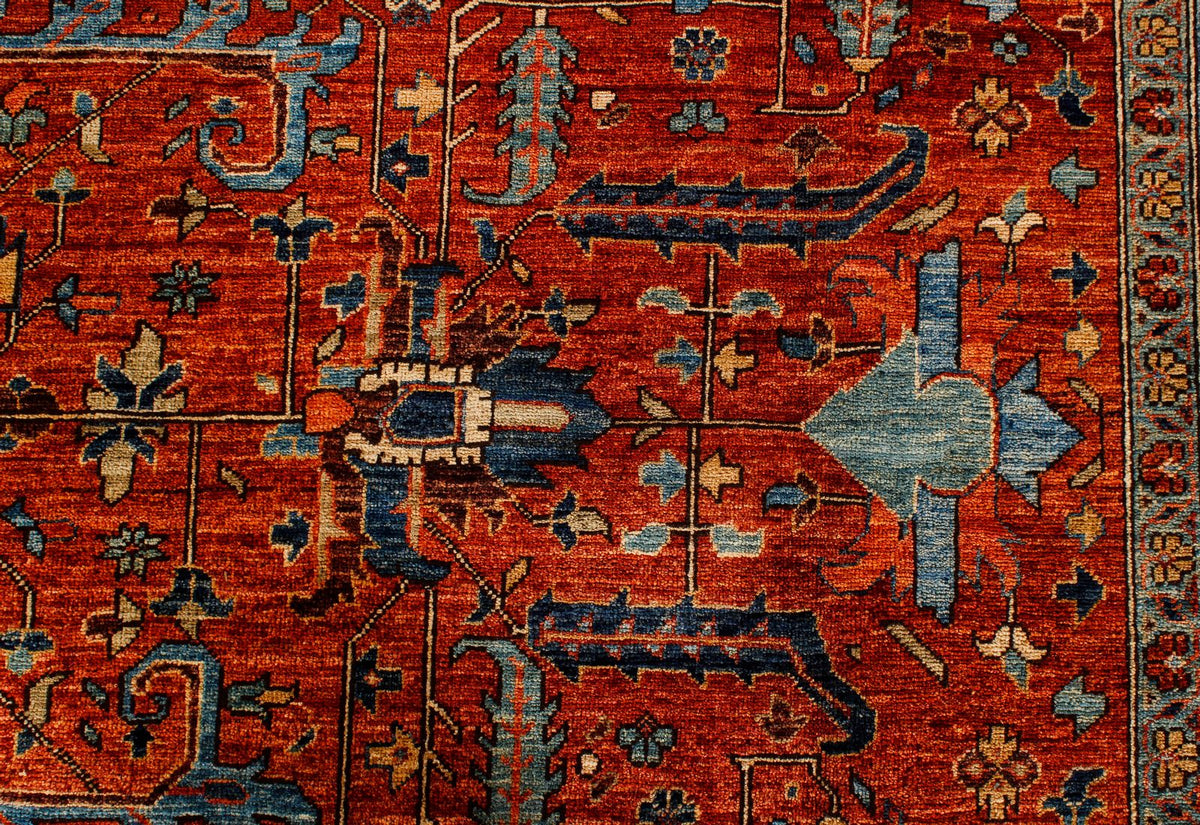 10x14 Red and Navy Anatolian Traditional Rug