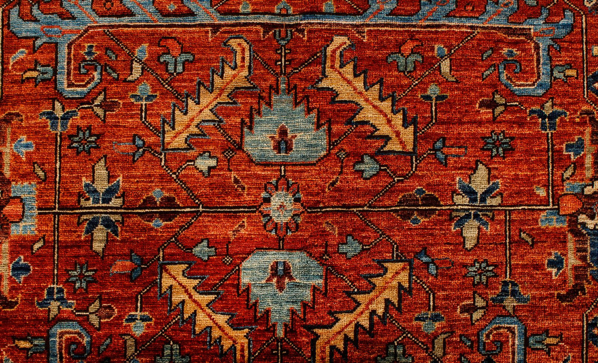 10x14 Red and Navy Anatolian Traditional Rug