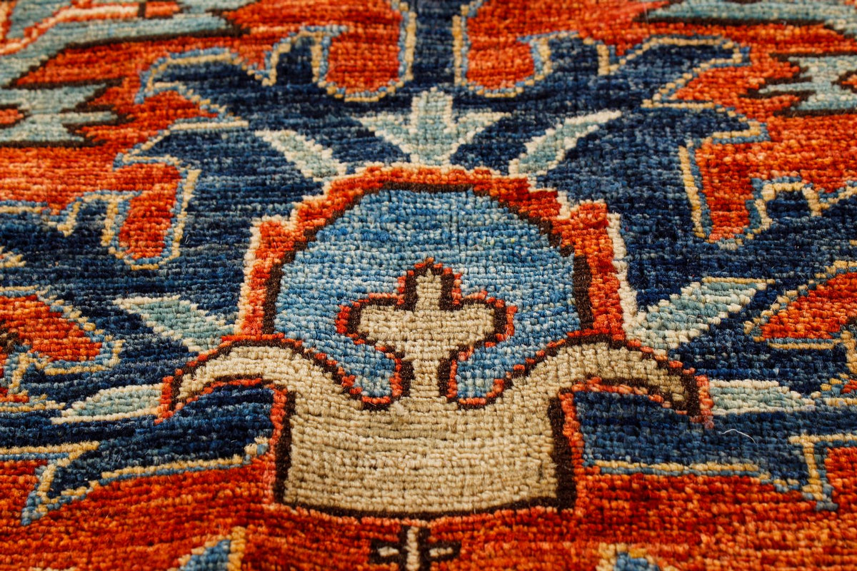 10x14 Red and Navy Anatolian Traditional Rug