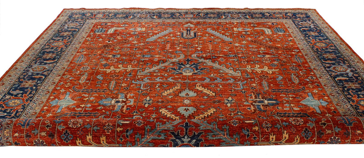 10x14 Red and Navy Anatolian Traditional Rug