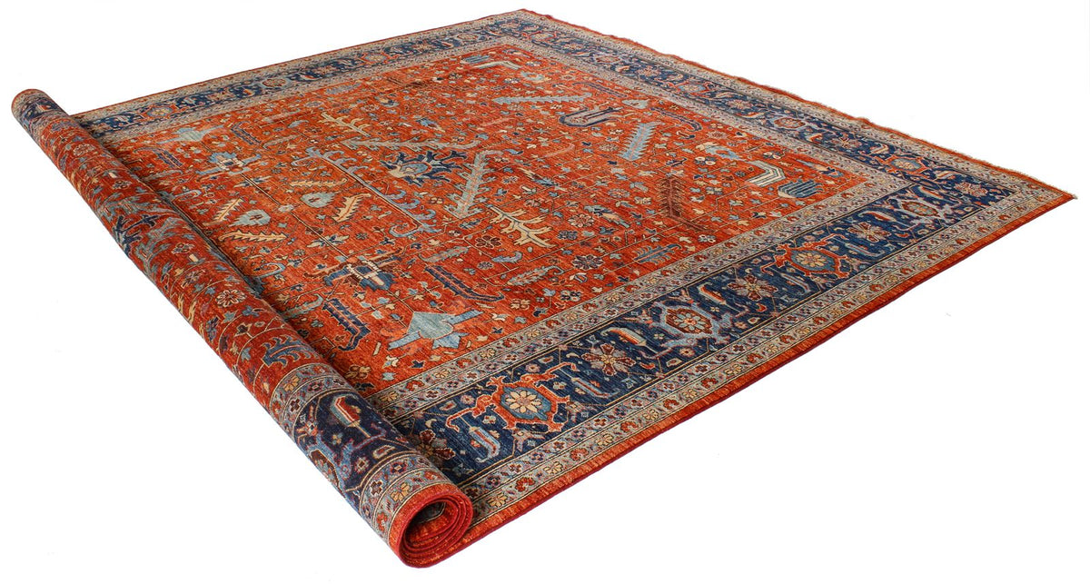 10x14 Red and Navy Anatolian Traditional Rug