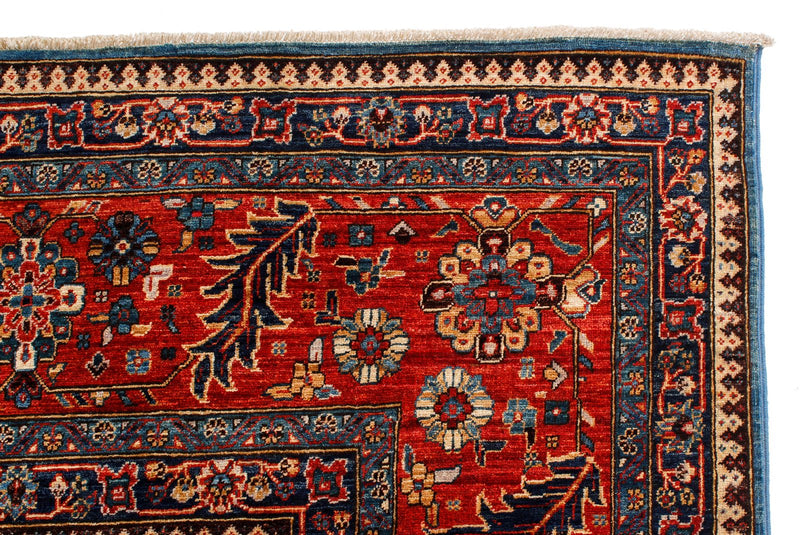 10x14 Blue and Rust Anatolian Traditional Rug