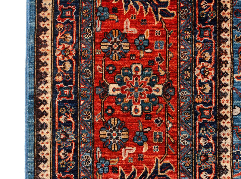 10x14 Blue and Rust Anatolian Traditional Rug