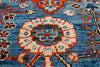 10x14 Blue and Rust Anatolian Traditional Rug