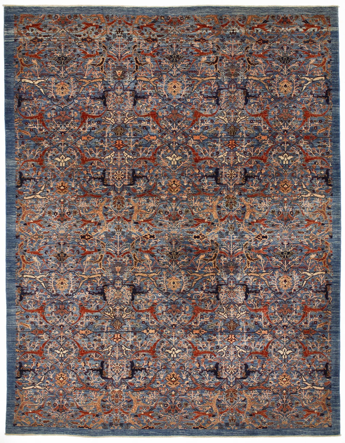 9x12 Blue and Multicolor Anatolian Traditional Rug