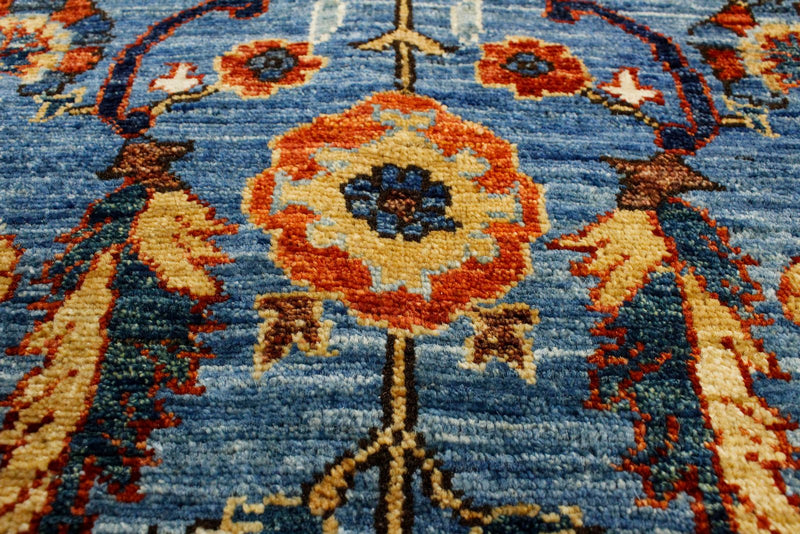 9x12 Blue and Rust Traditional Rug