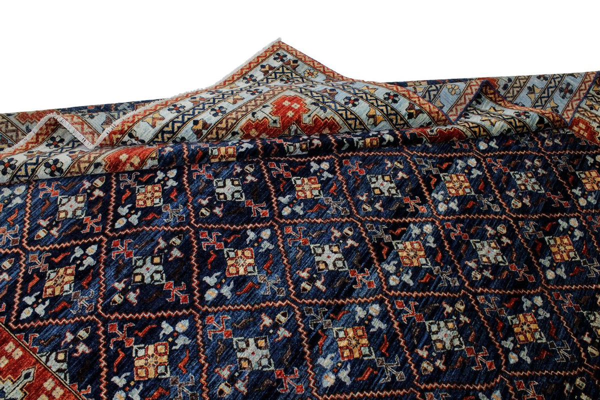8x10 Navy and Blue Traditional Rug