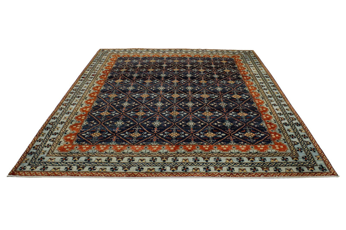 8x10 Navy and Blue Traditional Rug