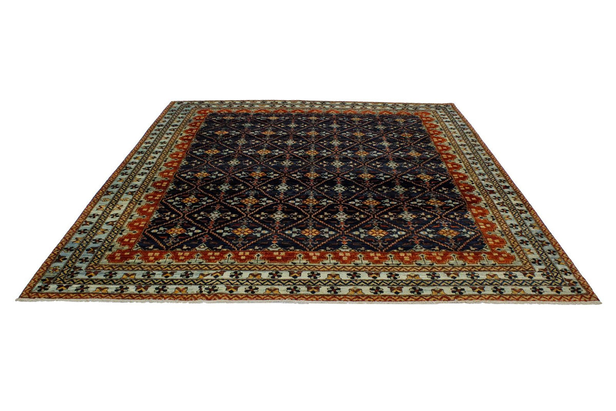 8x10 Navy and Blue Traditional Rug