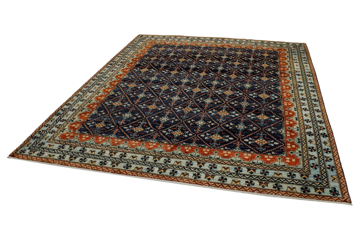 8x10 Navy and Blue Traditional Rug
