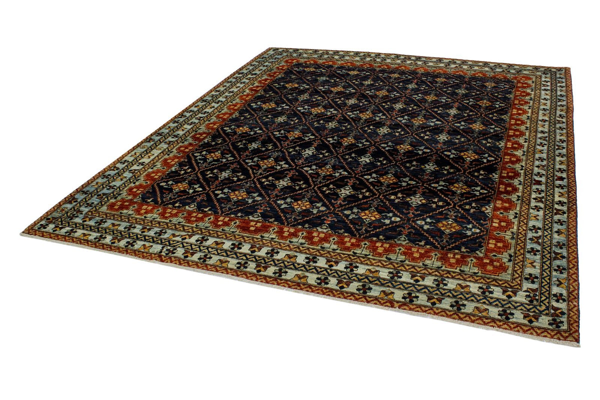 8x10 Navy and Blue Traditional Rug