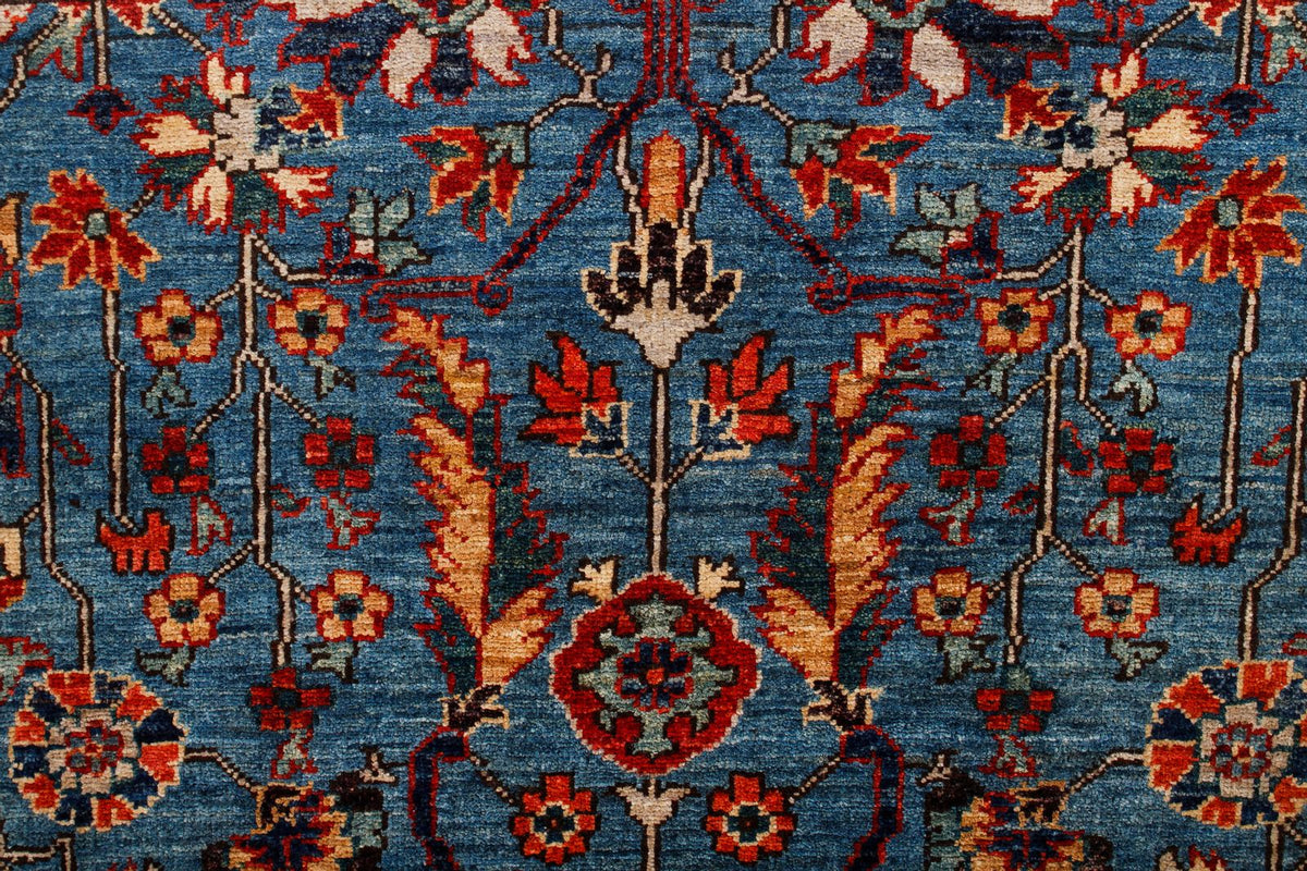 3x8 Blue and Rust Traditional Runner